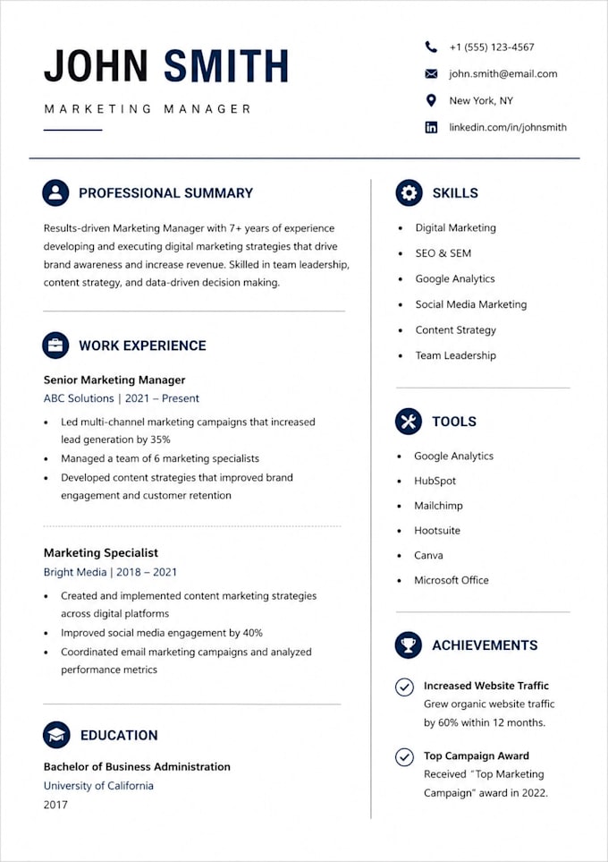 design a professional modern resume or CV that gets noticed