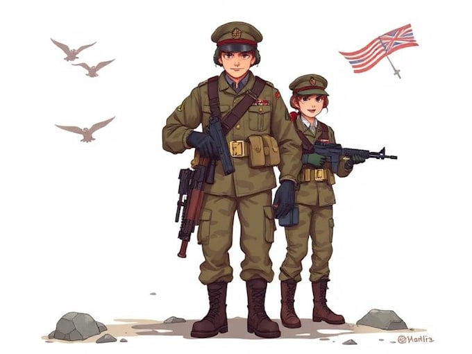 draw military themed illustrations