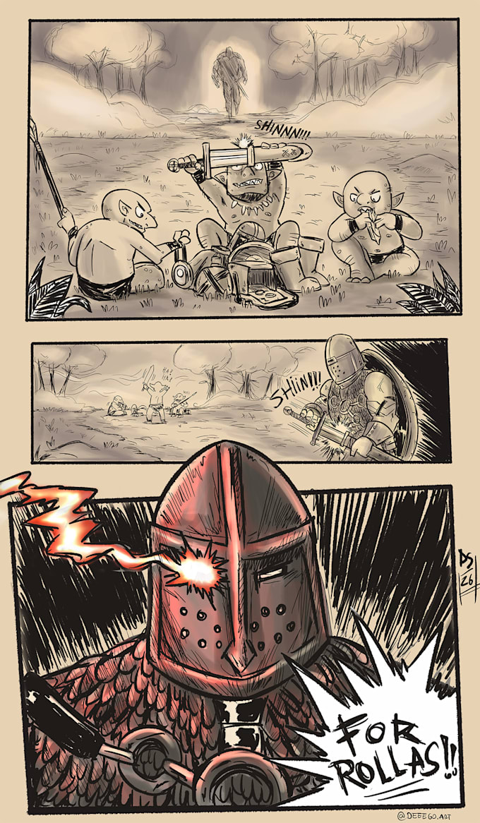 creat a one page comic in black and white