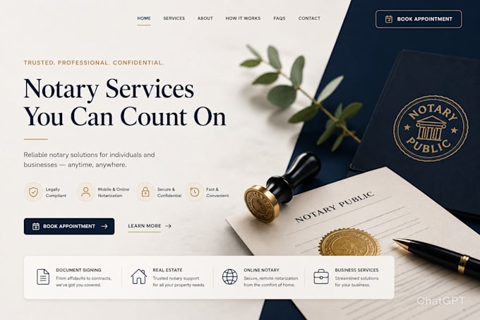 do professional notary website design and development