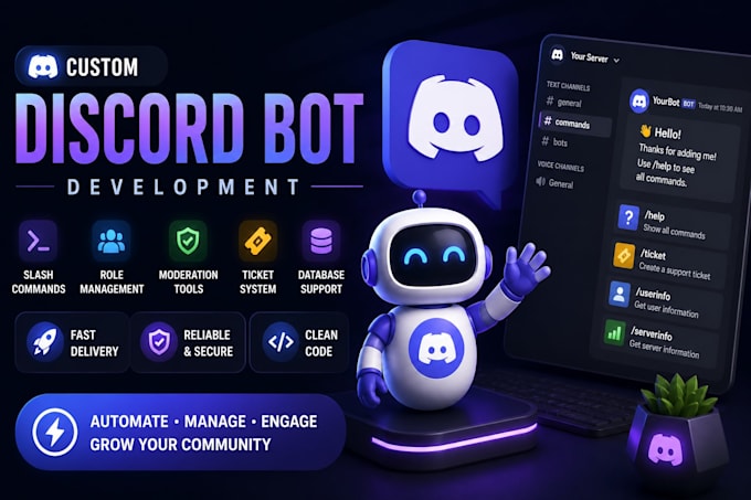 develop custom discord bot using python or javascript