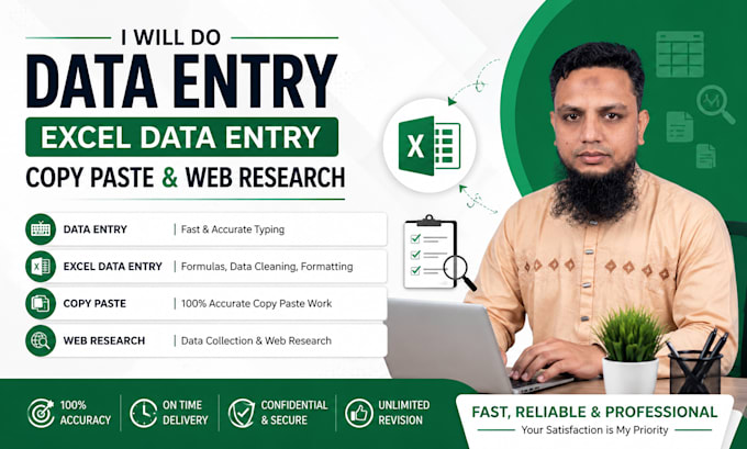 do accurate data entry, excel data entry, copy paste and web research