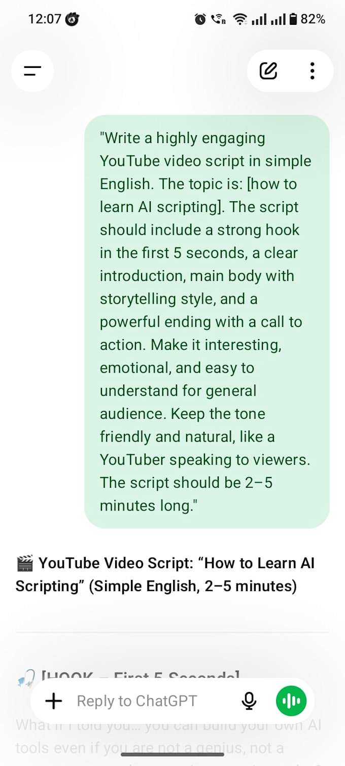 write beautiful youtube scripts and content