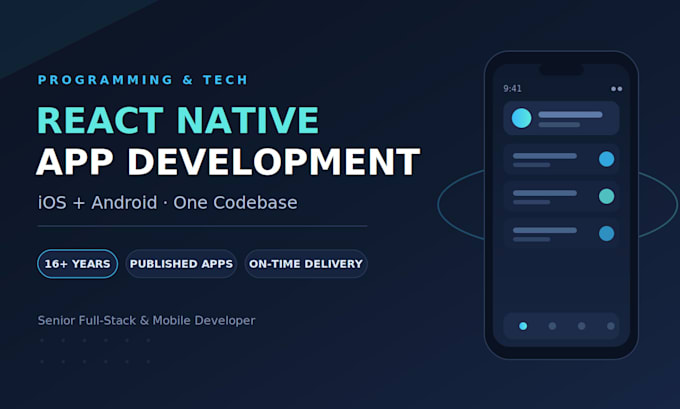 develop a mobile app with react native for android and ios