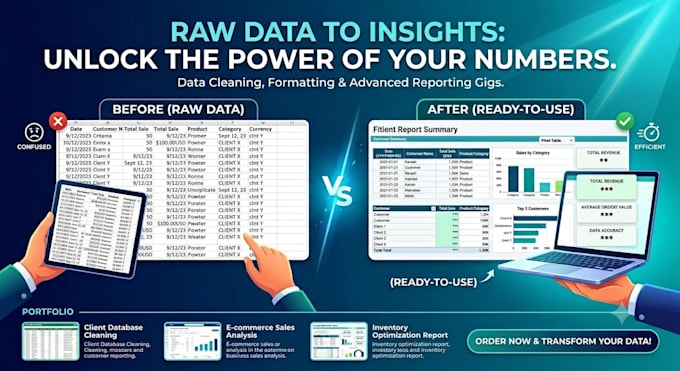 transform raw e commerce data into excel reports