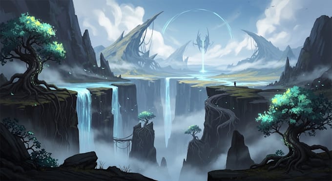 draw a environment concept art