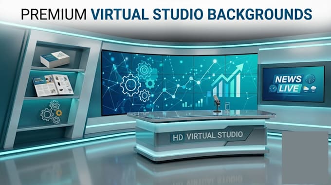 create virtual studio background in HD quality