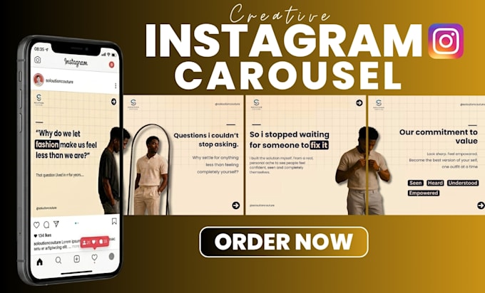design viral instagram carousel slides for you