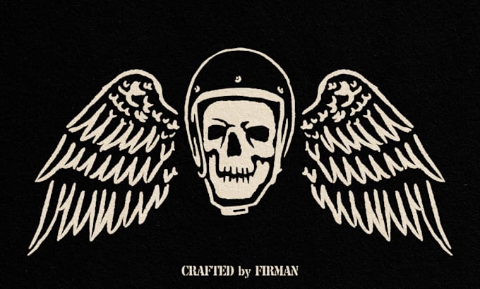 draw retro skull for your t shirt