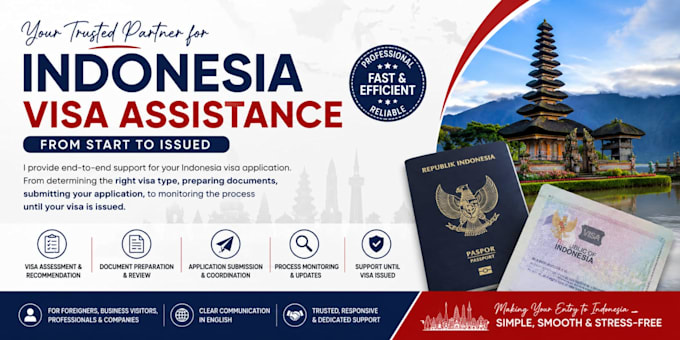 assist with indonesia visa application and processing