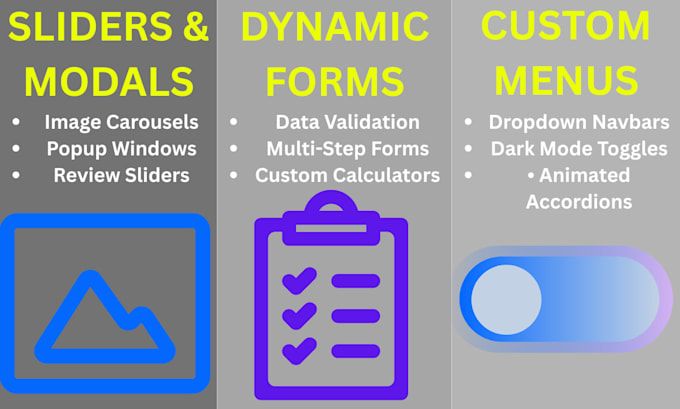 build custom javascript components and interactive features
