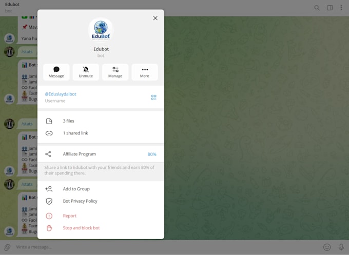develop an automated telegram bot for your business