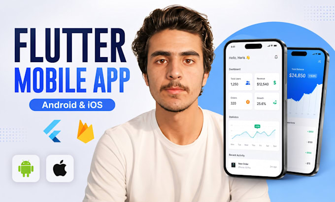 develop flutter mobile app for android and ios with firebase