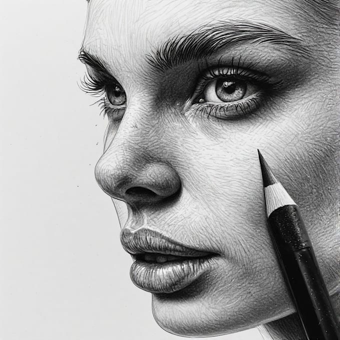 art pencil or charcoal portrait drawings