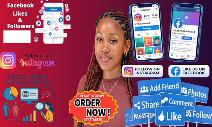 professionally grow your instagram abd facebook followers