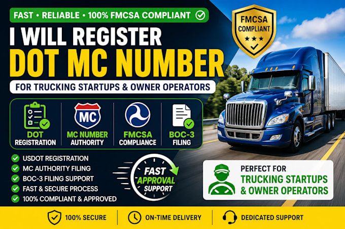 register dot mc number for trucking startups and owner operators