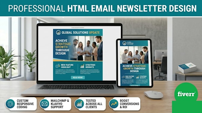 do a professional HTML email newsletter design