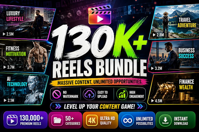 provide 130k ready to use viral reels bundle for explosive growth