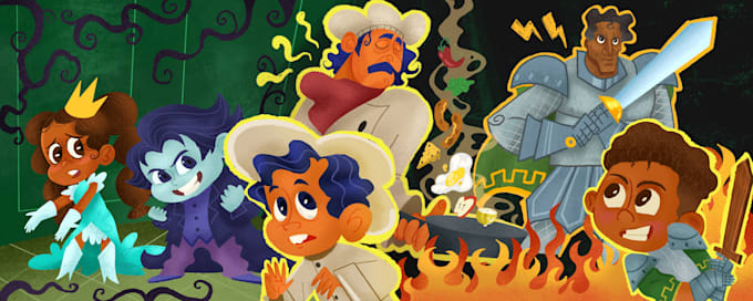 create whimsical childrens book illustrations