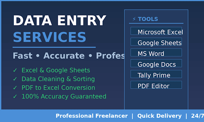 do accurate data entry and excel spreadsheet work