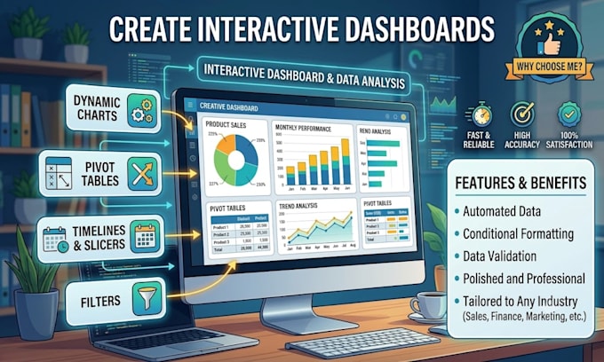 create interactive excel dashboards and data reports