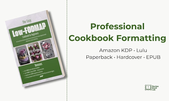 format your cookbook for amazon KDP and lulu