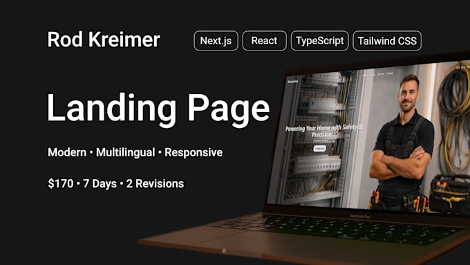 build a landing page with next js, react, typescript