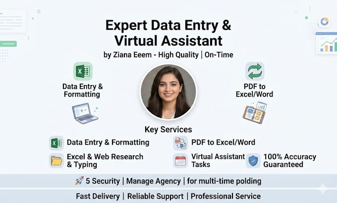 be your expert data entry operator and data typing specialist