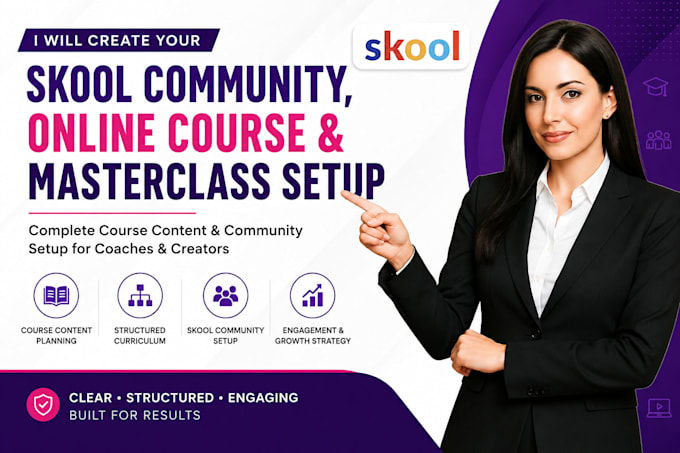 create masterclass online course content and skool community setup
