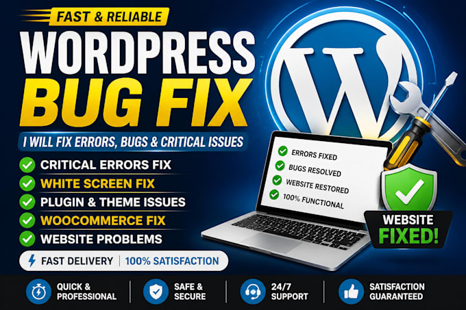 fix wordpress errors, bugs, and critical issues