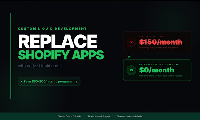 build custom shopify liquid sections to replace paid apps