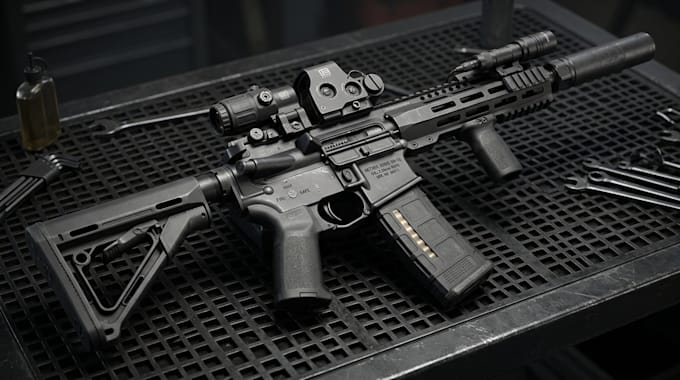 create realistic 3d hard surface weapon gun models for games and animation