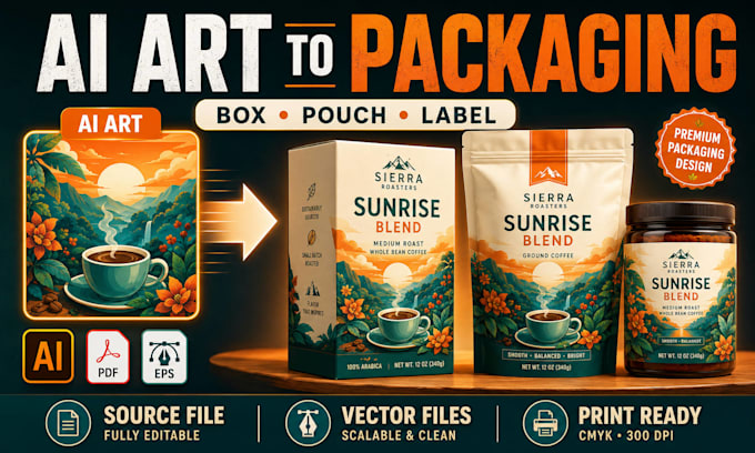 convert ai generated packaging design into print ready vector files