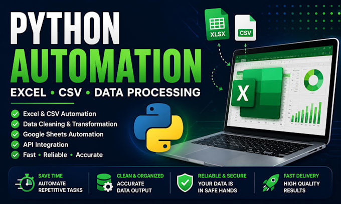 automate excel, CSV and data processing tasks using python