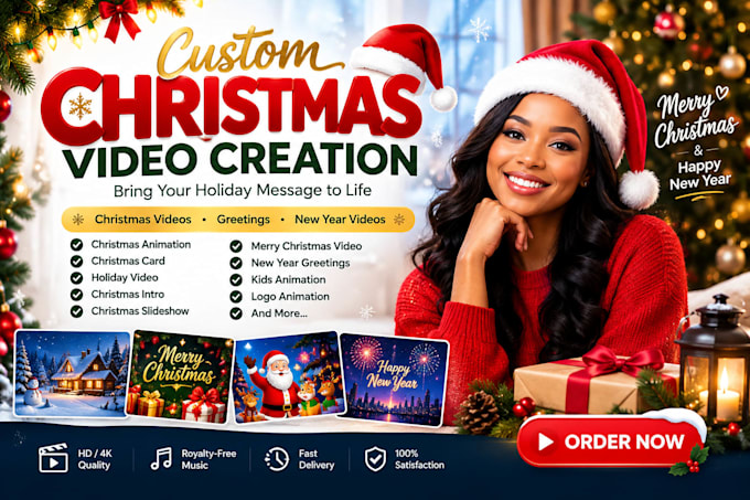 create christmas video, christmas animation, greeting, new year video, veo3