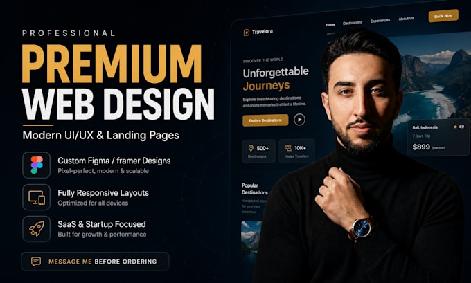 do premium web design and modern ui ux landing page