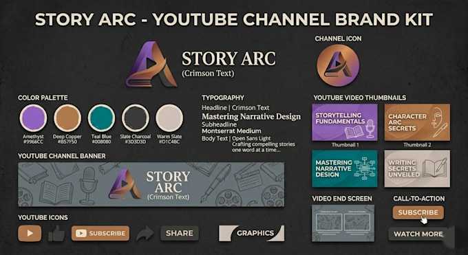 design a professional and complete youtube branding kit