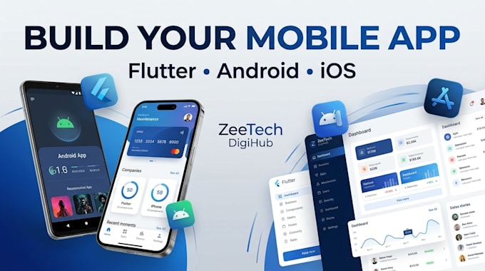 build android and ios mobile app using flutter, react native or no code
