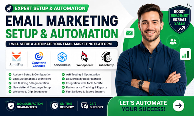 setup sendfox constant contact email automation sendinblue woodpecker mailchimp