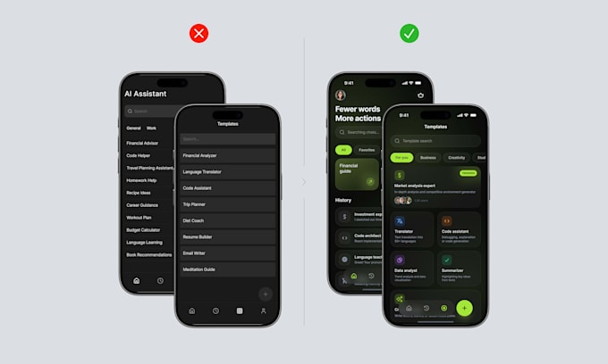 mobile app UI UX design for ai apps and startups
