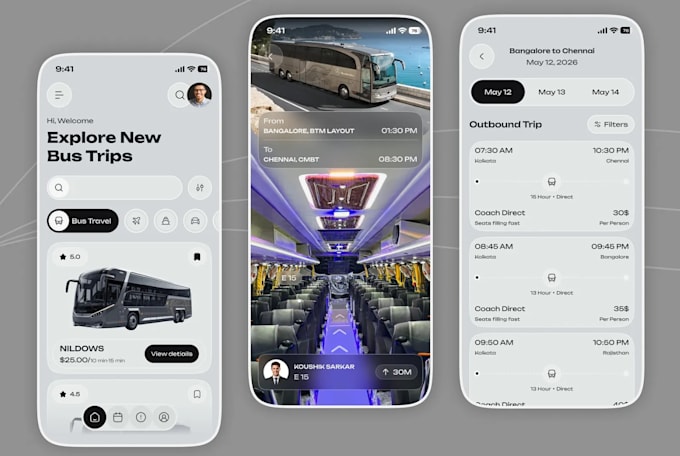 build taxi app, bus seat reservation app, ride sharing app, carpooling app