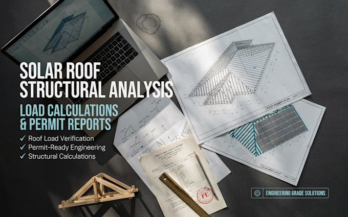 solar roof structural analysis, load calculation and permit engineering report