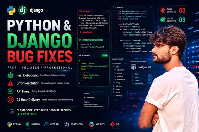 fix django, drf and python backend bugs