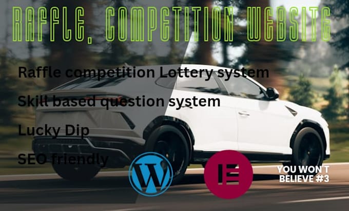 build raffle competition website, giveaway, sweepstake website