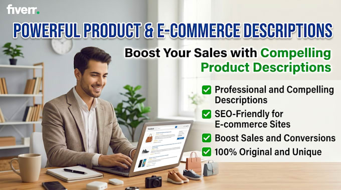 make description of e commerce products and typing work