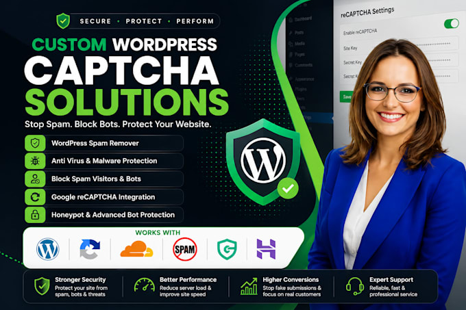 wordpress website clean up,security fix captcha listed issues,google API error