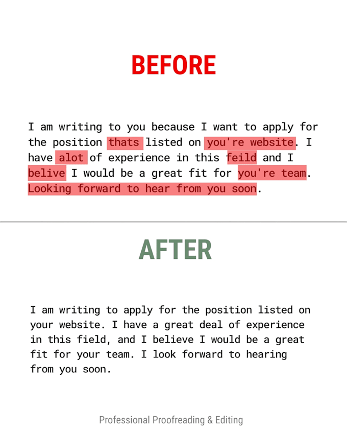 proofread and edit your english writing