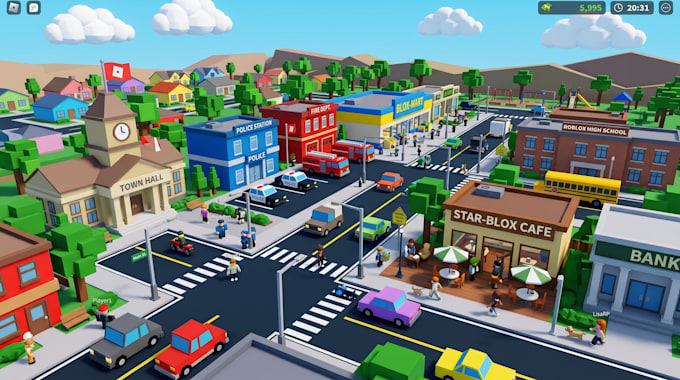 create a full roblox game with map building, lua scripting, weapons, gui, models