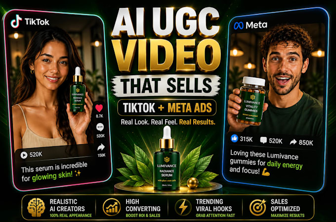 create ai ugc video ads, realistic ugc, tiktok ai ugc ads