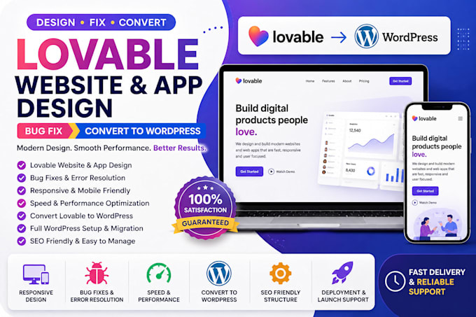 develop and fix lovable ai website lovable ai app convert lovable to wordpress